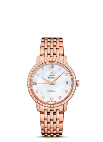 Omega De Ville Prestige Co-Axial 32.7 Red Gold / MOP / Diamond / Bracelet